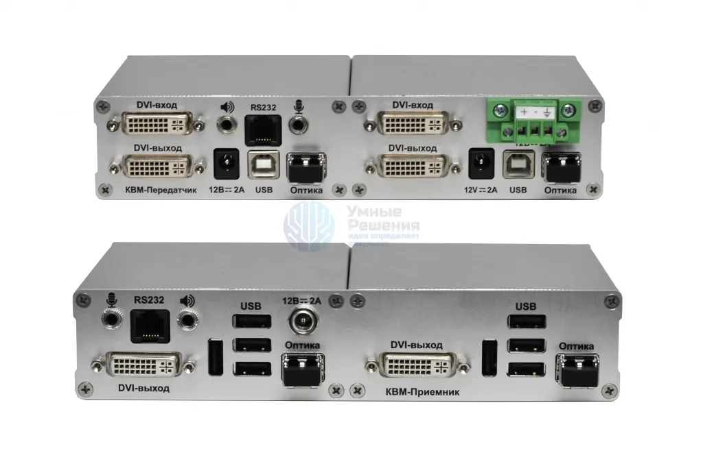 ADF 2U2-EX-A-SK-M KVM-удлинитель двухмониторный, интерфейсов USB 2.0, Audio и 2хDVI на расстояние до Evetron ADF 2U2-EX-A-SK-M