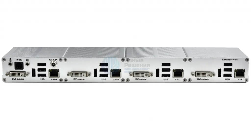 ADF 4U2-EX-A-SK-M KVM-удлинитель, четырехмониторный, интерфейсов USB 2.0, Audio и DVI на расстояние Evetron ADF 4U2-EX-A-SK-M